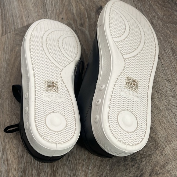 Rag & Bone Standard Issue Black Leather Lace Up Sneakers Size 10 - Picture 10 of 13